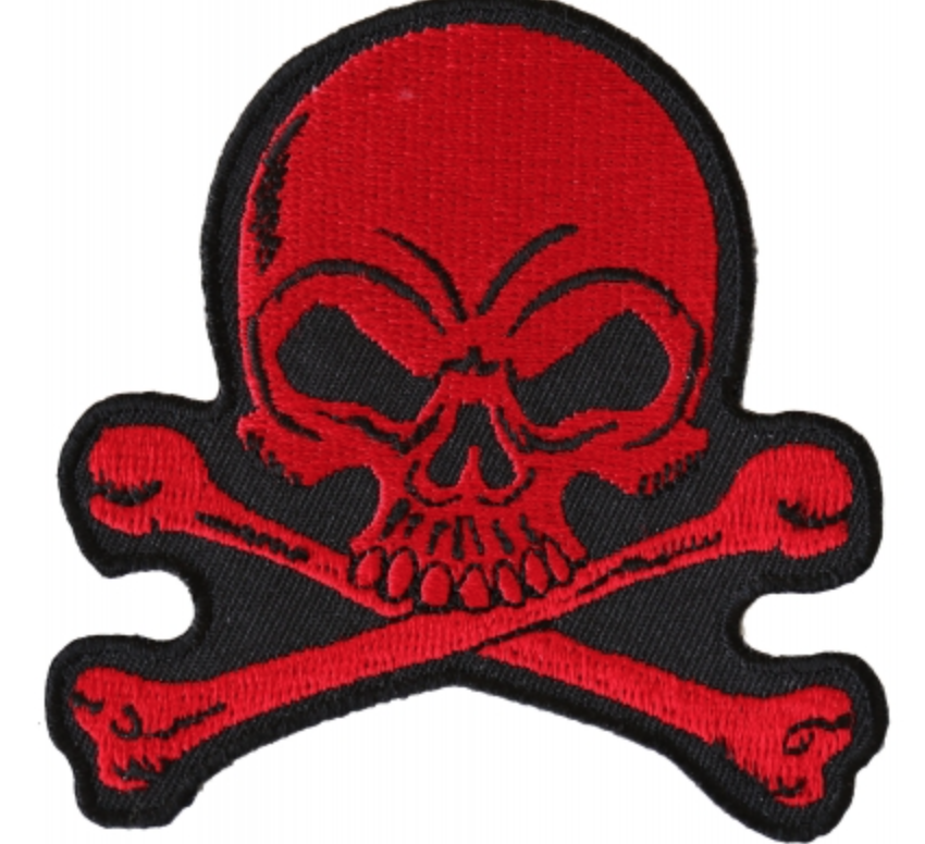 Skull and Crossbones Patch - Red